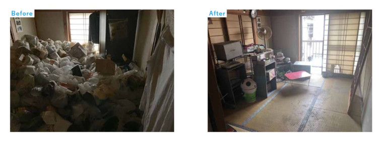 事例②ゴミ袋が積もり過ぎてドアが開かないゴミ屋敷|640,000円